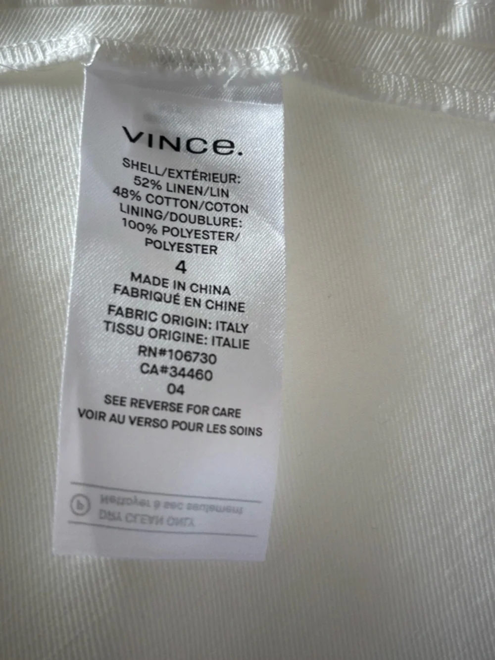 Vince Off  White Linen Blend Asymmetrical A-Line Skirt size 4 - Picture 9 of 9